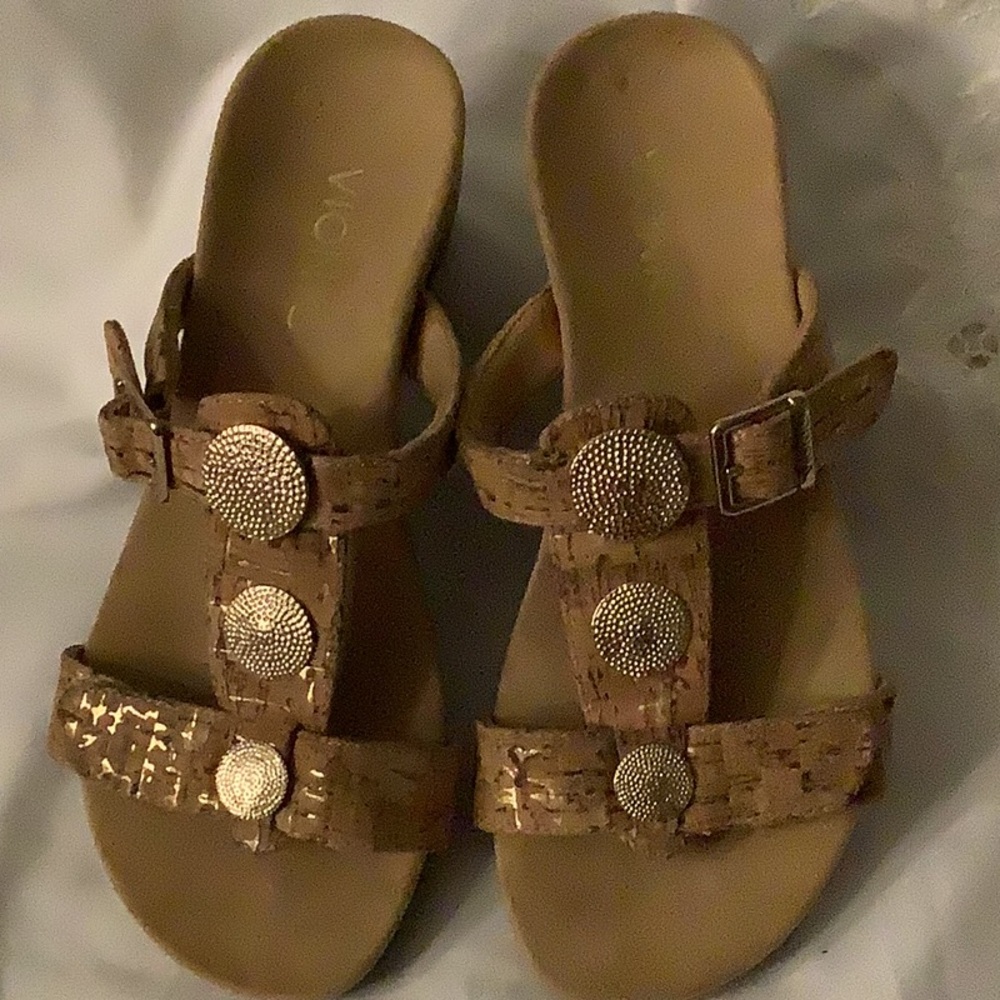 Vionic Cleona Open Toe Wedge Cork Sandal